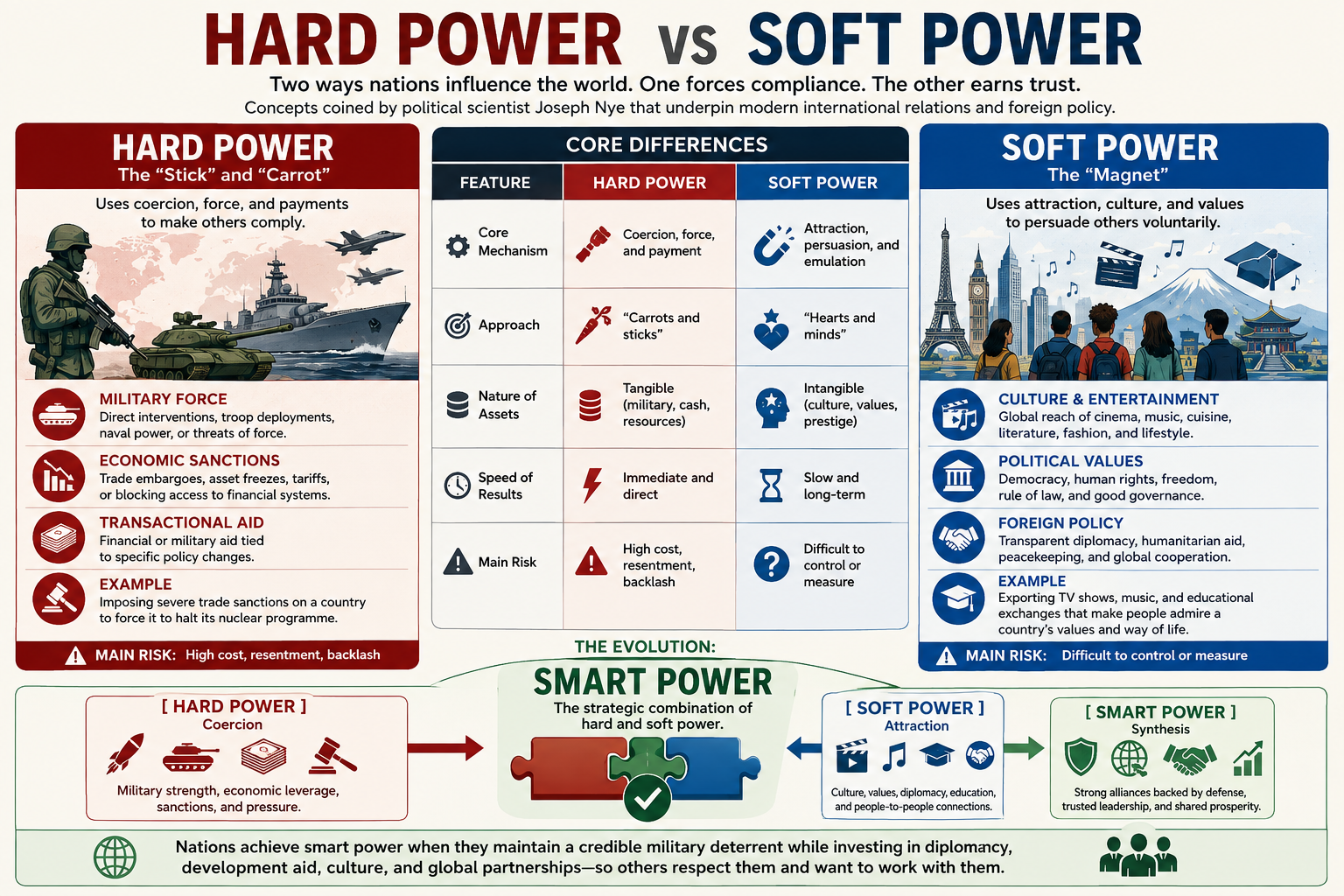 Hard Power vs Soft Power — How Nations Really Exercise Influence